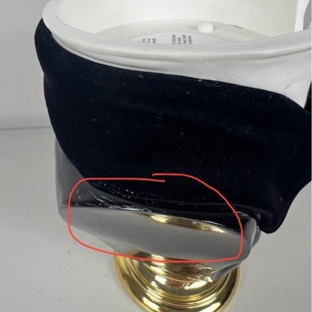Bath & Body Works Tuxedo‎ 3-Wick Candle Holder Bust Velvet Bow Tie Gold Accents - Picture 6 of 11